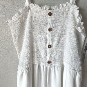Jaquline Urban Outfitters Rouged White Button-Front Jumpsuit